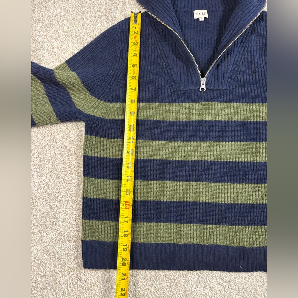 Kule Morgan Wool Cashmere Striped 1/4 Zip Sweater Size small - Picture 6 of 7